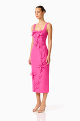 Ilaria Floral Midi Dress in Pink