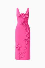 Ilaria Floral Midi Dress in Pink