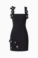Chantelle Floral Mini Dress in Black