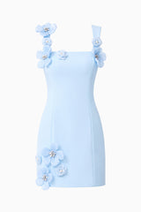Chantelle Floral Mini Dress in Blue