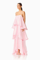 Tilly Tiered Maxi Dress in Blush Pink