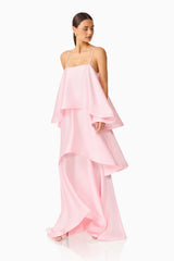 Tilly Tiered Maxi Dress in Blush Pink