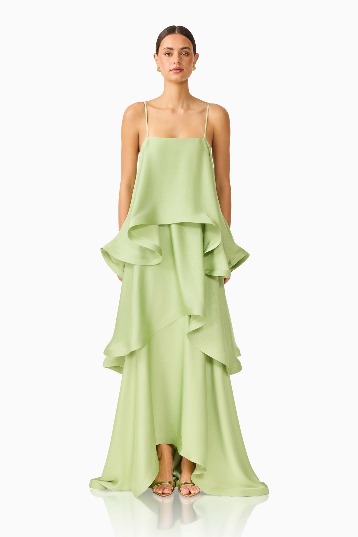 Tilly Tiered Maxi Dress in Sage Green