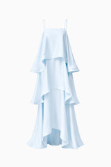 Tilly Tiered Maxi Dress in Blue