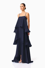 Tilly Tiered Maxi Dress in Navy