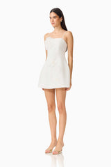 Gemma Floral Mini Dress in White