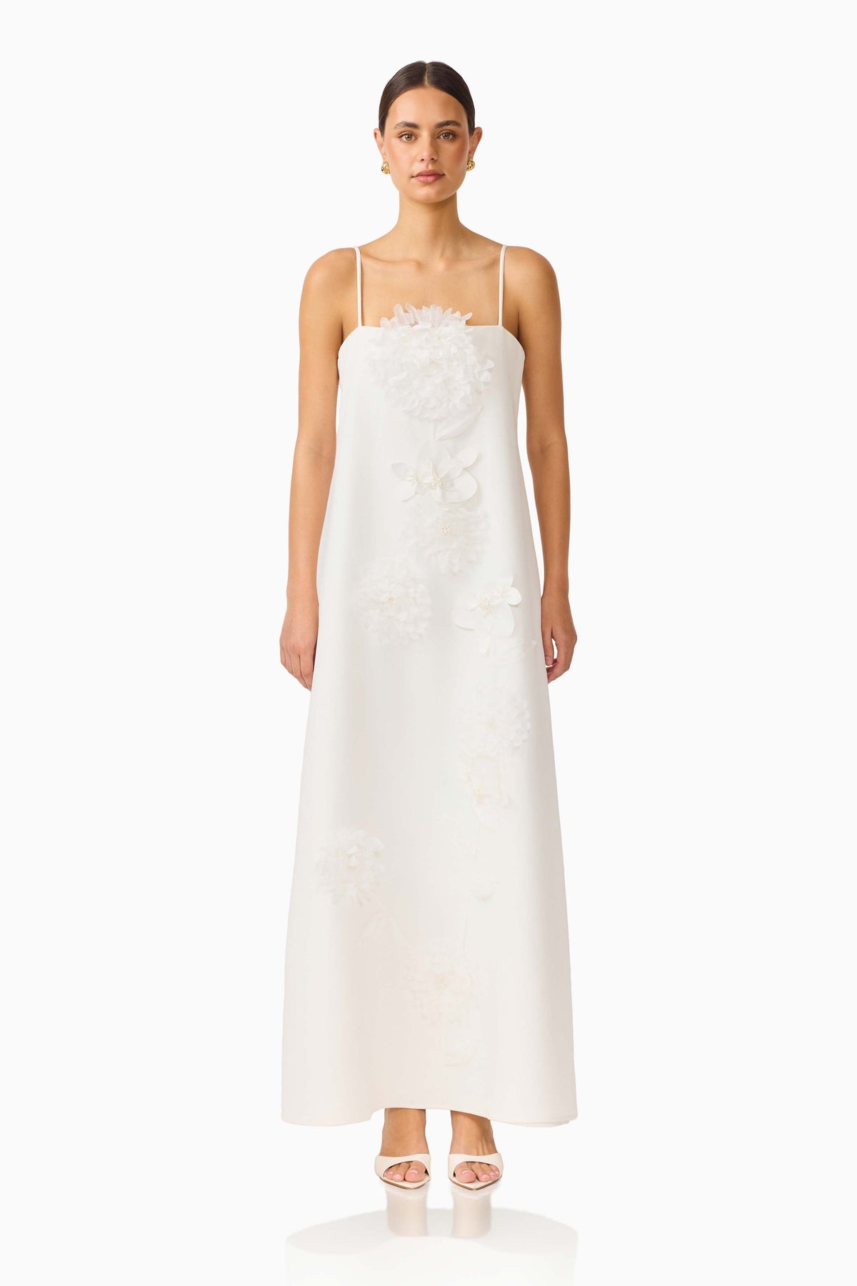 Gemma Floral Maxi Dress in White