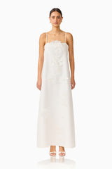 Gemma Floral Maxi Dress in White