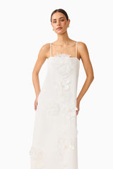 Gemma Floral Maxi Dress in White