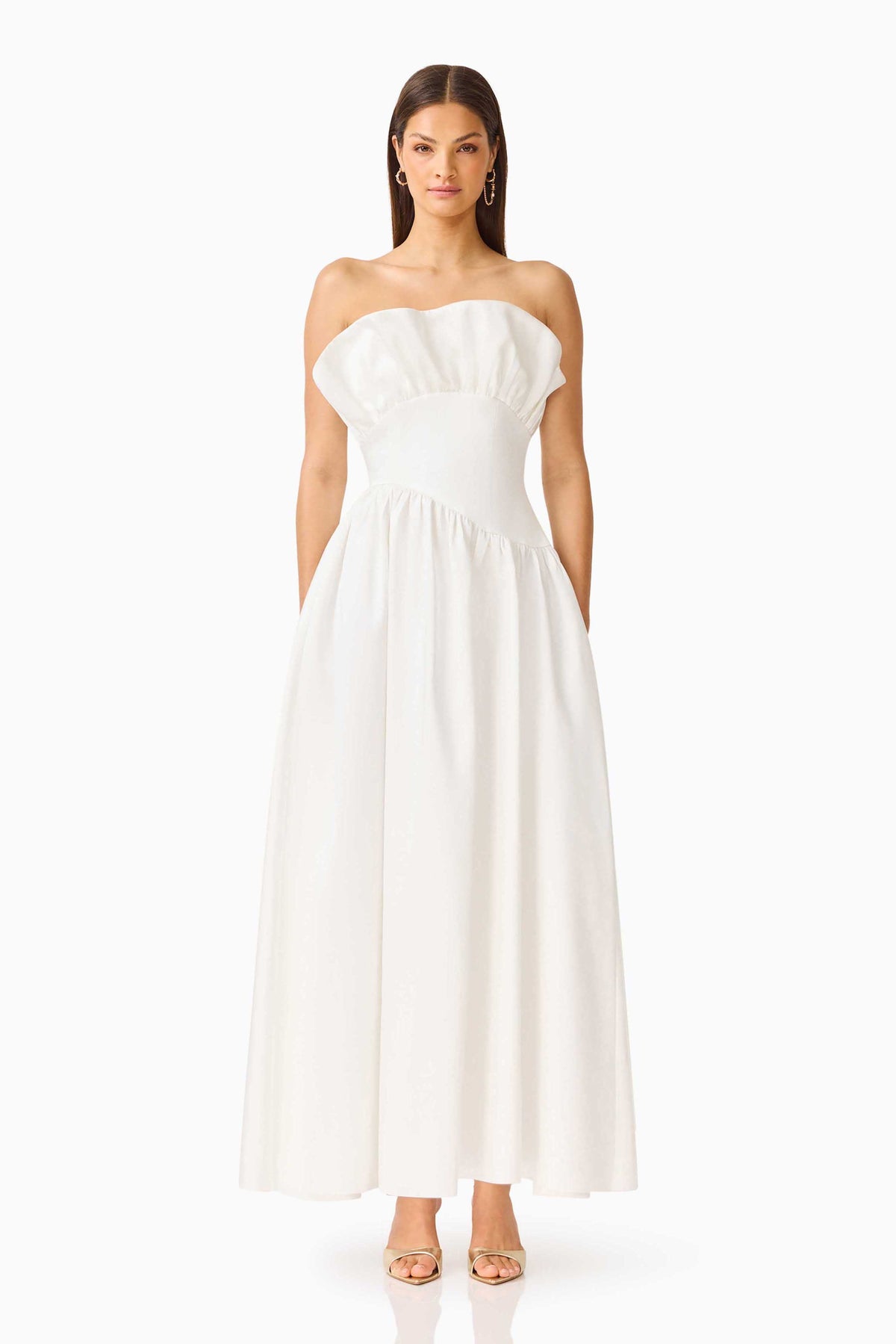 Laurel Sleeveless Maxi Dress in Pearl White