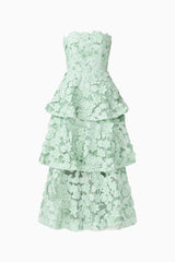 Roseate Tiered Maxi Dress in Mint Green