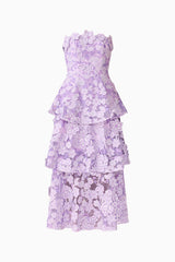 Roseate Tiered Maxi Dress in Purple