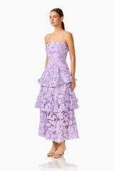 Roseate Tiered Maxi Dress in Purple