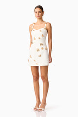 Mira Sweetheart Mini Dress in White