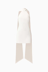 Mira Halter Mini Dress in White