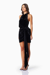Solene Backless Mini Dress In Black