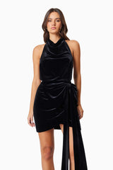 Solene Backless Mini Dress In Black