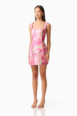 Mirella Fitted Mini Dress in Pink