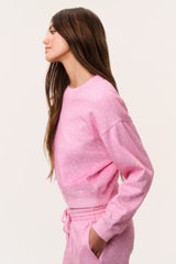 Emparo Cropped Ditsy Floral Pullover - POLAROID ROSE
