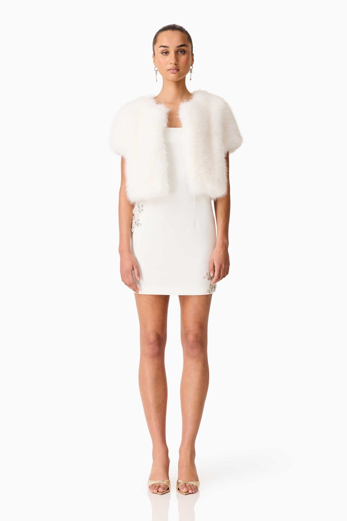 Lucyna Short Sleeve Bolero in White