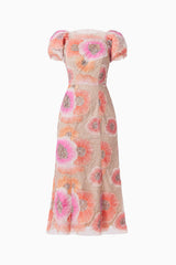 Brittany Floral Midi Dress in Pink