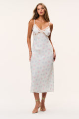 Idris Floral Satin Midi Dress