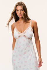 Idris Floral Satin Midi Dress