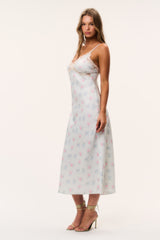 Idris Floral Satin Midi Dress