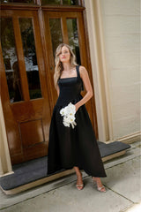 Ruelle A-Line Maxi Dress in Black