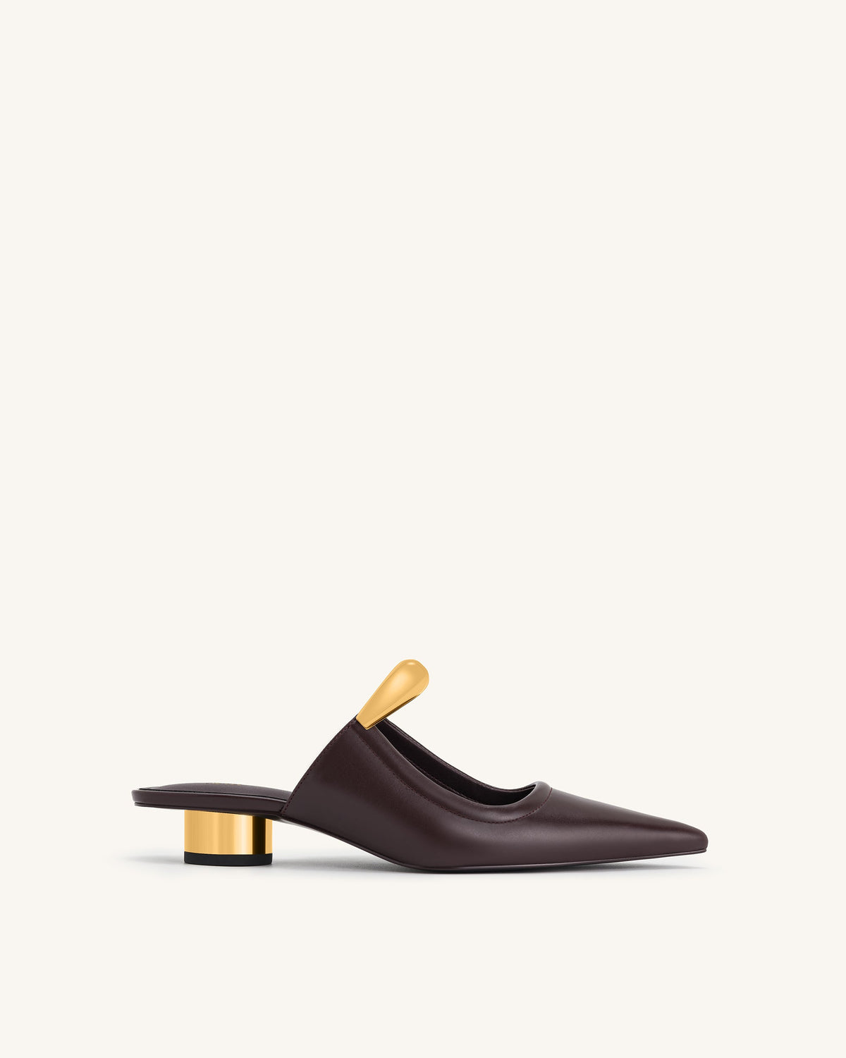 Helena  Pierced Mules- Claret Red