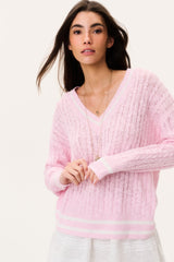 Jessanna Linen-Cotton Cable Knit Pullover