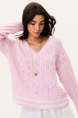 Jessanna Linen-Cotton Cable Knit Pullover