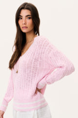 Jessanna Linen-Cotton Cable Knit Pullover