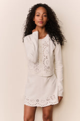 Leda Bandana Eyelet Knit Cardigan