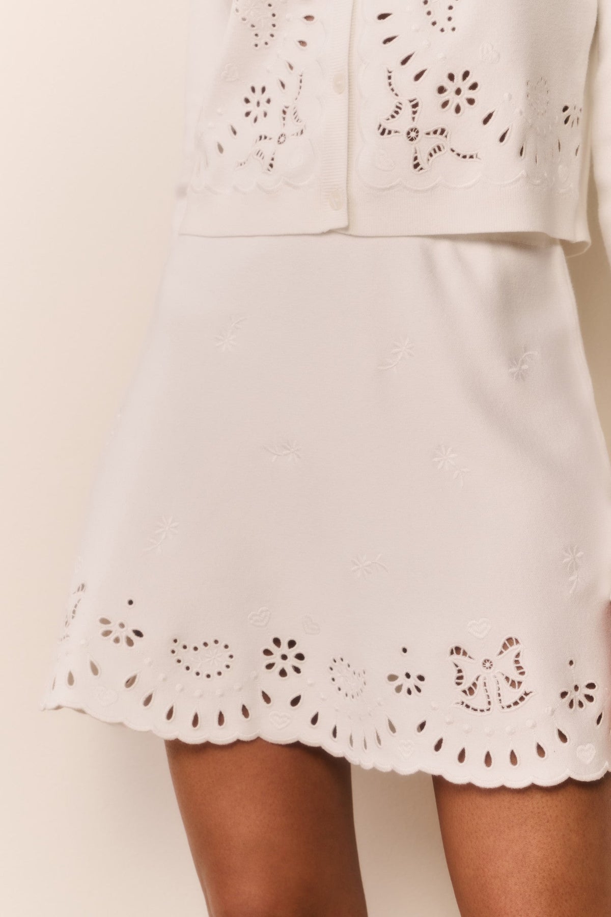 Glindy Knit Bandana Eyelet Mini Skirt
