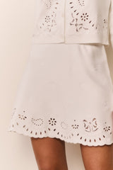 Glindy Knit Bandana Eyelet Mini Skirt