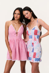 Khloe Cotton Gingham Mini Dress