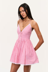 Khloe Cotton Gingham Mini Dress