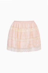 Klara Silk Lace-Trimmed Mini Skirt