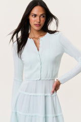 Nadiya Stretch Pointelle Cardigan - DUSTY LAGOON