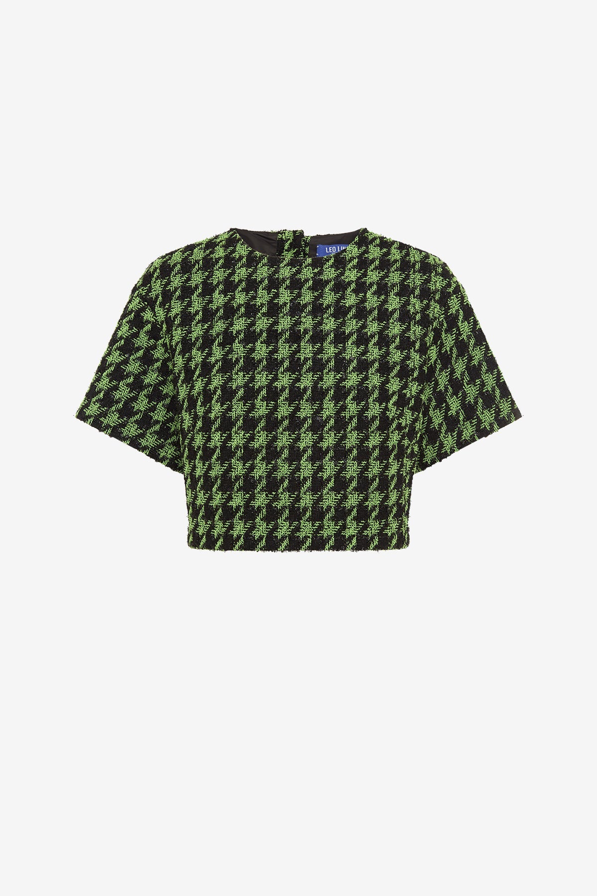 Indie Tweed Sleeve Top - Houndstooth