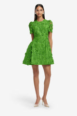 Elyse Lace Short Sleeve Mini Dress - Fern