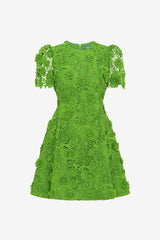 Elyse Lace Short Sleeve Mini Dress - Fern