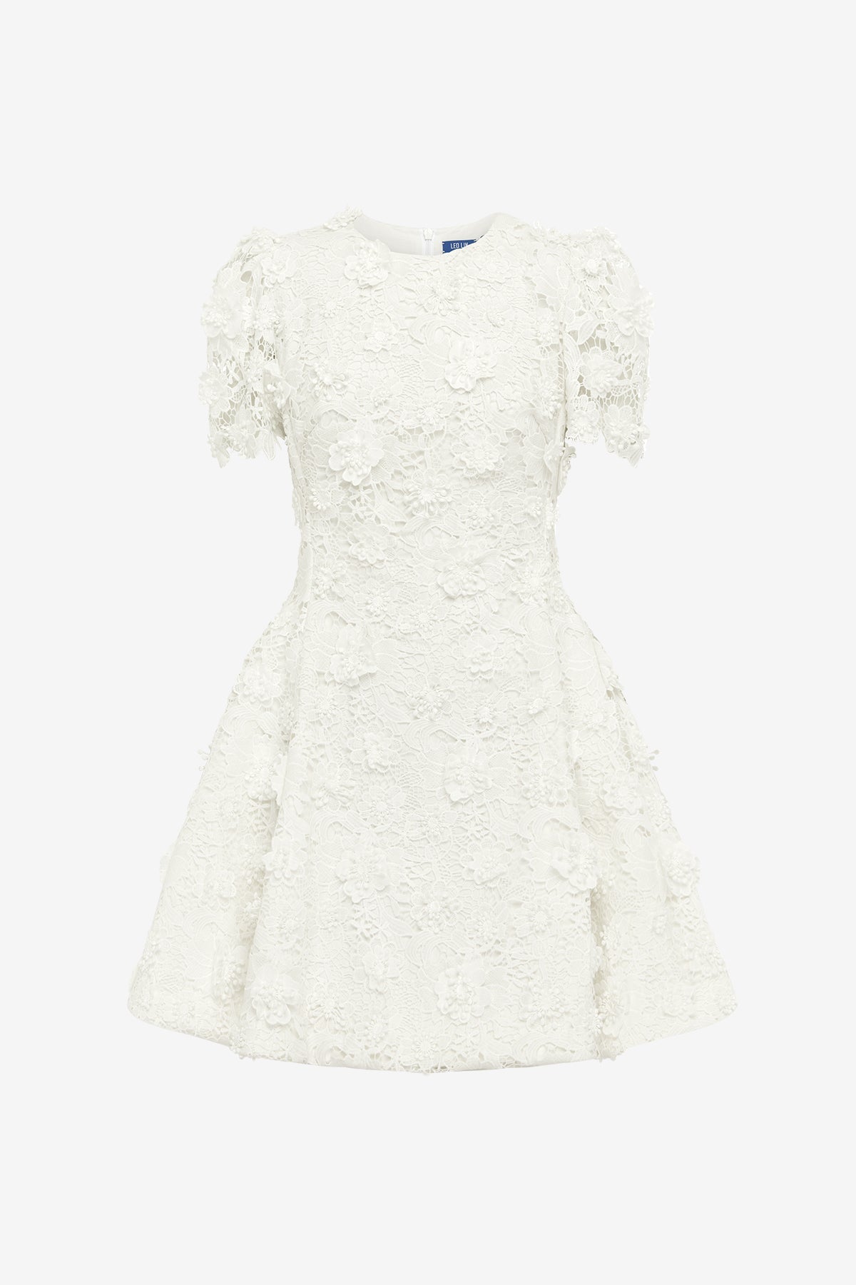 Elyse Lace Short Sleeve Mini Dress - Snow