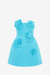 Rosario Petal Bustier Mini Dress - Aqua