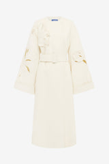 Celestine Appliqué Wool Coat - Snow