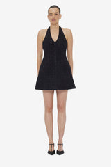 Jessie Halterneck Mini Dress - Ebony