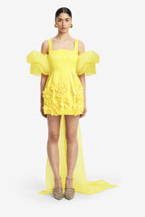 Piper Appliqué Mini Dress & Cape Set – Sunshine