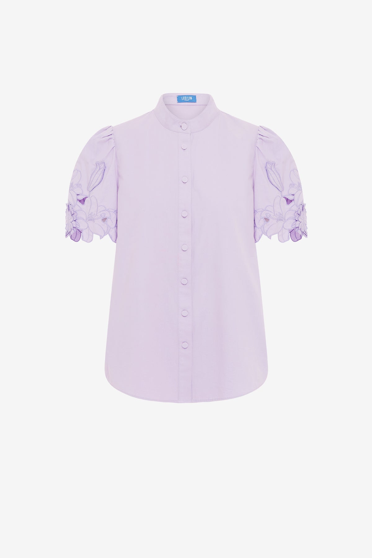 Amelie Appliqué Shirt Top - Lilac