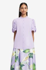 Amelie Appliqué Shirt Top - Lilac